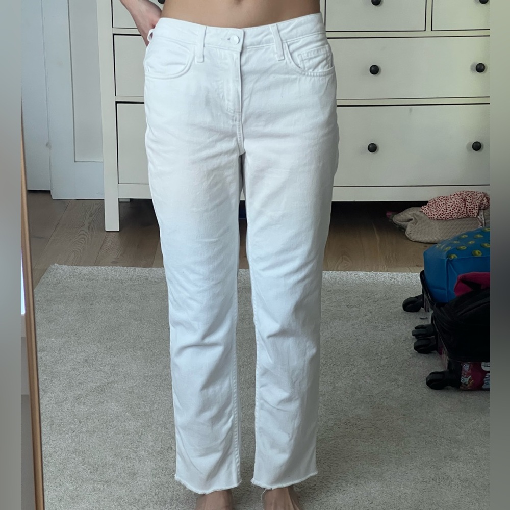 L'AGENCE White Straight Leg Low Rise Jeans